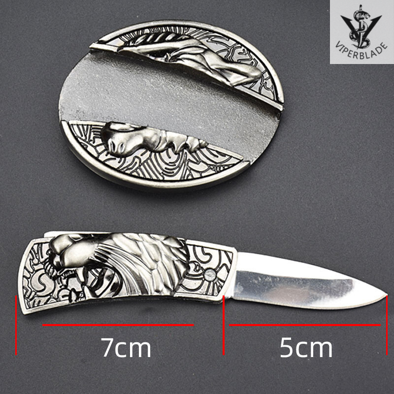 【VIPERBLADE】 Manual Slide-Action Belt Buckle Knife